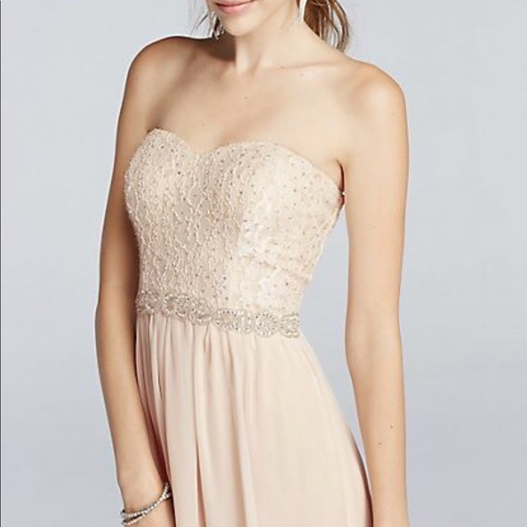 David's Bridal Dresses & Skirts - ✨HP✨BEADED CHIFFON PROM/BRIDESMAID DRESS